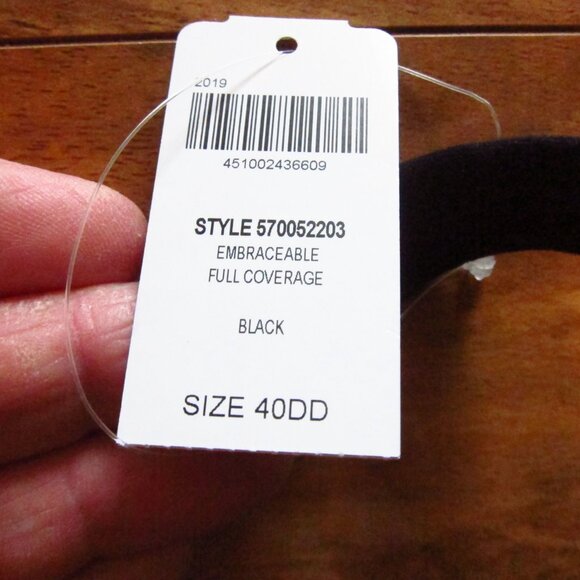NWT- SOMA Black Embraceable Full Coverage Underwire Bra size 40DD - Picture 8 of 8
